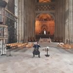 Playing my cello in Canterbury Cathedral